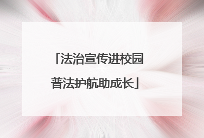 法治宣传进校园 普法护航助成长